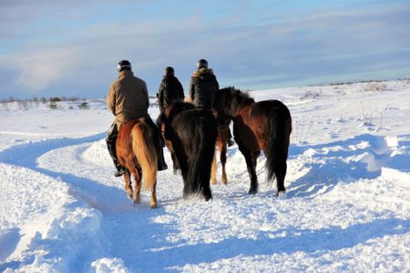 Winter horseback riding