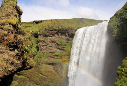 Skógafoss rainbow and Giant